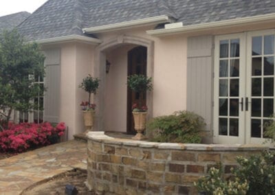 Clean glass windows of the house